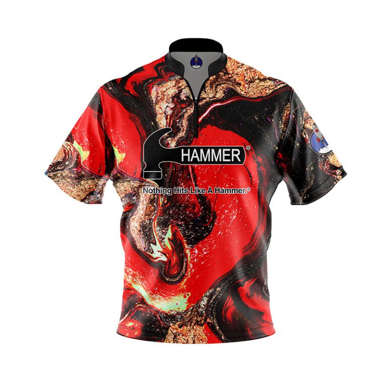 Hammer Red Marble Melt Xpress Ship Rocket Bowling Jersey Rocket