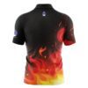 Plain Flaming Fire Rocket Bowling Jersey - Image 2