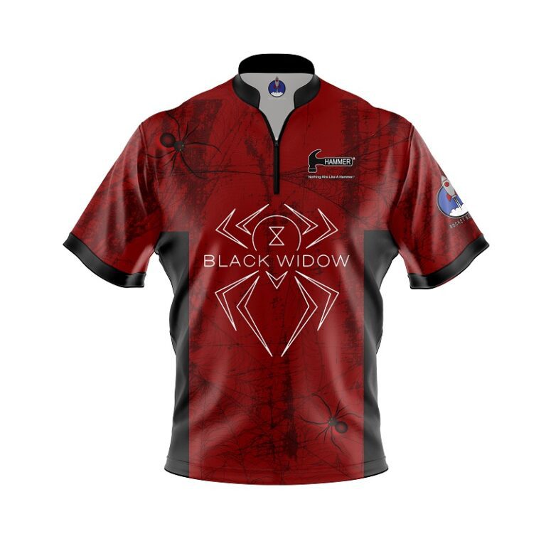 Hammer Black Widow Red Grunge Xpress Ship Rocket Bowling Jersey