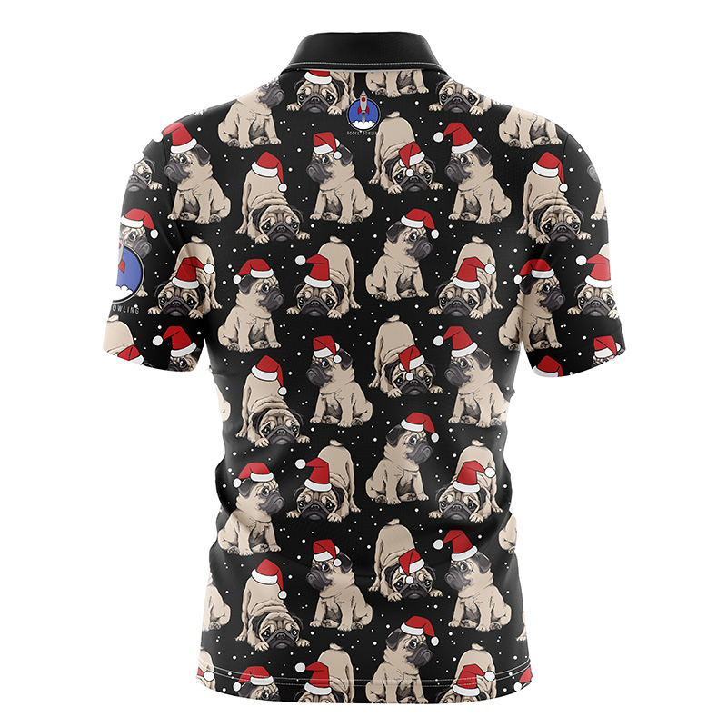 Santa's Pugs Rocket Bowling Jersey - Image 2